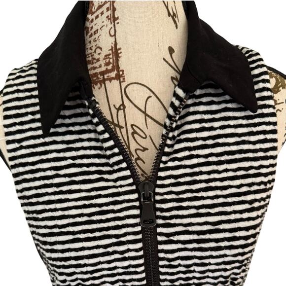 EUC Nanette Lepore Black and White Striped Sleeveless Dress Size 8 - Picture 4 of 8